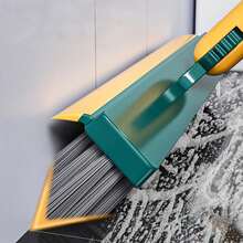 Joybos Escova de Limpeza de Chão e Parede 2 em 1 com Raspador Flexível - Cabo Longo, Cabeça Giratória, Adequada para Banheiro, Vaso Sanitário, Janelas e Vidro - Material Durável de Aço Inoxidável/PP, Ferramenta de Limpeza