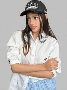 DareSee 1顶女士五角星刺绣卡车司机帽，时尚网眼棒球帽，防晒休闲户外帽，适合春秋季旅行、海滩度假、万圣节音乐节、Y2K 节、返校季、秋季万圣节、冬季等场合。 - 彩色 - 查看 4