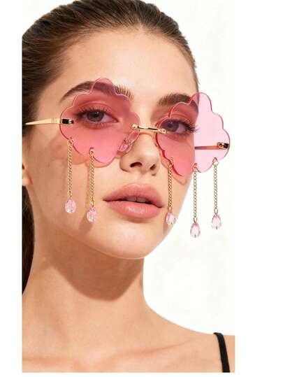 Ochelari de soare amuzanți cu picătură de apă, fără ramă, europeni și americani, pentru bărbați și femei, accesorii pentru fotografie și selfie-uri pentru vacanță de vară la plajă, în aer liber, călătorii