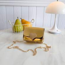 Túi đeo vai hình trái tim thời trang cho bé gái, túi đeo chéo nhỏ hình vuông bằng da PU kiêm ví đựng tiền xu. - A - Xem 12