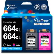 Cartucho de Tinta de Mayor Capacidad para 664XL Repuesto para HP 664 664XL 664 XL Tinta Compatible con HP DeskJet Ink Advantage 1115 3635 3636 3775 3835 3838 4675 5275 (1 Negro 1 Color) - Valuetoner para cartuchos hp 662 xl negro y color - Ver 1