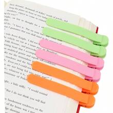 3 marcadores automticos, marcas de libros de silicona para leer mujeres, hombres, nios, amantes de los libros, lindos marcadores nicos de libros para lectura, accesorios de lectura, regalos - 2 Naranja+2 Verde+2 Rosa - Ver 2