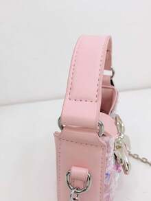 Cute Bow Sequin Decor Girls' Mini Chain Crossbody Bag - Pink - View 8