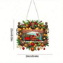 2D Flat 5D Christmas Train Diamond Art Acrylic Hanging Chain, Christmas Train Pattern DIY Desktop, Cabinet Window Decor, All Year Round Display For Thanksgiving, Mother's Day, Halloween, Christmas Surprise
