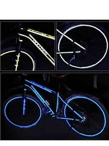 Bicycle Glow-In-The-Dark Reflective Safety Stickers, Bike/Motorcycle Wheel & Body Reflective Decals, Cycling Gear With Self-Adhesive - Multicolor - View 2