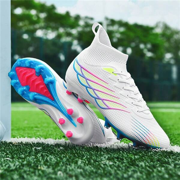 Superfly FG Football Boots Outdoor Soccer Cleat Black Shoes Soft Sport Professional Shoes Breathable Comfortable Boots Plus Size