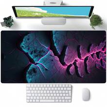 1pc Minimalist Crack Texture Gaming Mouse Pad Multicolor Abstract Mousepad Extended Large Laptop Keyboard Non-Slip Rubber Base With Stitched Edges For Home Office Computer Keyboard Laptop