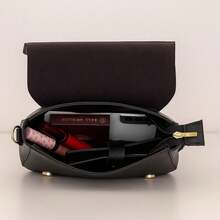 Kit Bolsa Feminina Grande Sacola Espaçosa + Pequena De Ombro Versátil + Carteira Porta Cartão Lançamento - Preto - Visão 7