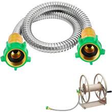 3ft Short Garden Hose With Female To Female Connector Metal Leakproof Leader Hose For Hose Reel Heavy Duty 304 Stainless Steel Flexible Hose For Outdoor Garden Watering Car Pet Cleaning - 2英尺 - 查看 1