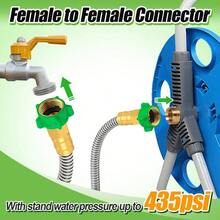 3ft Short Garden Hose With Female To Female Connector Metal Leakproof Leader Hose For Hose Reel Heavy Duty 304 Stainless Steel Flexible Hose For Outdoor Garden Watering Car Pet Cleaning - 50英尺 - 查看 2
