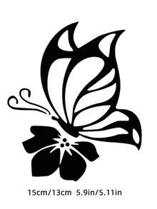 ملصق سيارة بتصميم زهرة الفراشة، ملصق فراشة عاكس للخزان النفطي والنوافذ والمصد، مقاوم للماء ومقاوم للخدش قطعة واحدة