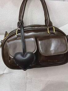 Double-Sided Leather Heart-Shaped Bag Charm/Pendant Car Accessories For Woman Gifts For Women