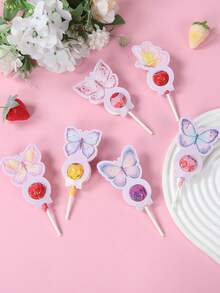 24 pièces Cartes de support de décoration de sucette style papillon rose violet, Papier de sucette, Étiquettes de cadeaux de fête d'anniversaire ou baby shower thème papillon, Sacs d'emballage de sucette cadeau de remerciement, Étiquettes de bonbons, Fournitures de décoration de fête d'anniversaire thème papillon, Faveurs de fête d'anniversaire joyeux, Cadeaux d'anniversaire thème papillon, Fournitures de fête thème papillon