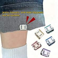 4pcs/10pcs Invisible Pant Leg/Length Adjustable Clips. Prevent Pants From Dragging On The Ground. Seamless Hidden Pant Leg Clips. Suitable For Jeans And Casual Pants, Water-Resistant And Portable, Can Be Used For Clothing Alterations, Hem, Edge, And Pant Length Adjustment.