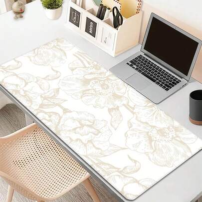 Large Floral Textured Mouse Pad, Gaming Desk Mat, Oversized Keyboard Pad, Washable, Rubber Non-Slip Base, Stitched Edges, Gift Mouse Pad, Desk Protector, Study Pad, Multiple Sizes Available, Computer Keyboard Mat, Laptop Pad Desk Accessories Office Supplies Office Office Desk Accessories Mousepad Mouse Pad For Desk