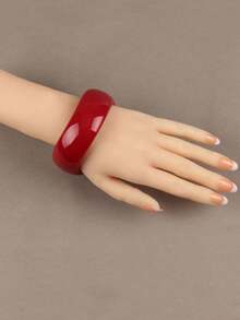 1pc Fashionable Women's Versatile Asymmetrical Round Resin Bracelet, Elegant Wrist Accessory, Gift For Girlfriend Or Mother, Suitable For Daily Wear And Gifting