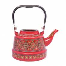 GDAE10 TaNeHaKi Emaille Wasserkocher Vintage 1.1 L Wasserkocher Induktion Emaille Teekessel Emaille Vintage Wasserkocher Induktion Retro Vintage Emaille Teekanne Rot Emaille Geschirr Tee Zimmer - Rot - Übersicht 10