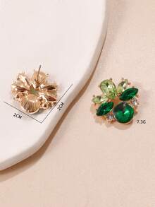 1 par de pendientes geométricos para mujer, de aleación con baño electrolítico, de cristal de colores y piedras de imitación, pendientes de moda de alta gama