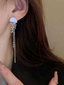 Luminous Jellyfish Tassel Earrings, Luxury Niche Design Earrings, Sweet & Cool Style Earrings For Women