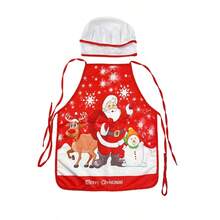 2PCS Christmas Apron Chef Costume & Baking Set – Funny Santa Claus Cooking Aprons For Adults & Kids, Hat, Cooking Tools, Adjustable Kitchen Chef Apron For Baking, BBQ, Cleaning, Xmas Party & Holiday Gifts - Multicolor - View 12