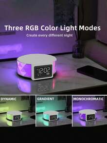 1 Pezzo Sveglia con Ricarica senza fili Veloce 15W, Sveglia Digitale con Altoparlante, Lampada da Notte per Camera da Letto, Luce Notturna RGB a 5 Colori, Modalità Snooze, Sveglie per Camera da Letto, Lampada da Comodino, Lampada Decorativa da Scrivania, Regali Creativi, Camera da Letto, Stagione Scolastica, Uffici (NB: La Funzione di Ricarica senza fili Supporta Solo Prodotti Compatibili con la Ricarica senza fili)