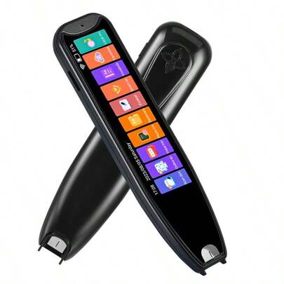 Penna lettore scanner, dispositivo di traduzione portatile a 134 lingue, penna lettore scanner per dispositivo di traduzione, penna di lettura wireless Wi-Fi per dislessia, traduttore di lingue wireless (nero)