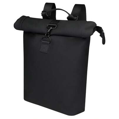 Floso Turner Roll Top 12L Laptop Backpack (Solid Black)