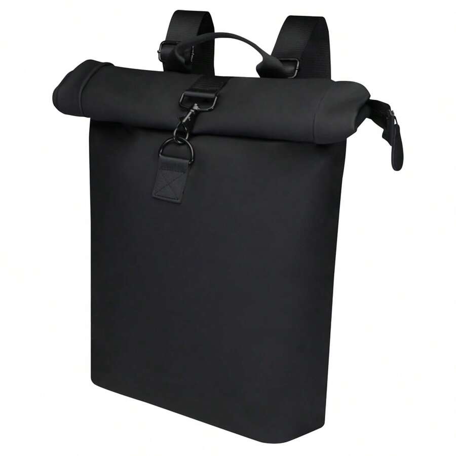 Floso Turner Roll Top 12L Laptop Backpack (Solid Black) - Black - View 1