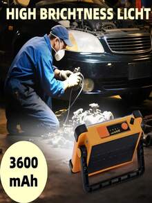 1/2 piezas Luces solares para exteriores, 144 LED Iluminación para exteriores Lámpara de camping, Luz de Luz nocturna, Lámpara de trabajo de emergencia para exteriores, Batería de alta capacidad de 3*1200mAh Lámpara portátil de reparación, Banco de energía portátil con carga USB inversa, 4 modos de iluminación Luces de emergencia rojas y azules, Linterna portátil resistente al agua y muy brillante de plástico resistente, Disponible en naranja/gris/negro, Adecuado para cortes de energía, situaciones de emergencia