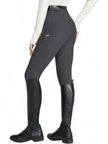 Willit Women's Horse Riding Pants Knee-Patch Equestrian Breeches Horseback Schooling Tights Zipper Pockets - Gray - 查看 3