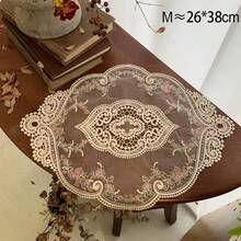1/2件復古法式優雅蕾絲餐墊，手工刺繡桌墊與中式桌布，餐廳裝飾，適用於婚禮派對、聖誕節假期裝飾，秋季居家必需品與精緻禮物 - 彩色 - 查看 16