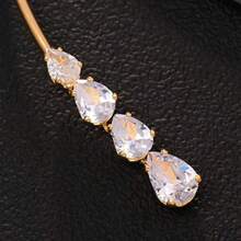 1 件简约金属泪滴形开口项链，优雅设计 - 彩色 - 查看 6