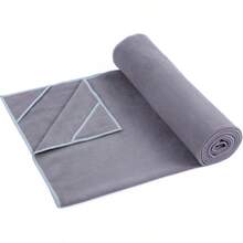 Hot Yoga Towel, Non - Slip Thicker Hot Yoga Towel With Corner Pockets, 25x72 Microfiber Sweat Absorbent, Hot Yoga, Bikram, Pilates And Yoga Mats 72x25 Inches - 灰色 + 72x25 英寸 - 查看 4