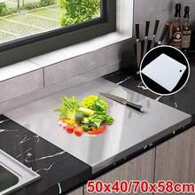Stainless Steel Cutting Chopping Board Dough Board Meat Bread Kitchen Worktop - XL - 70cm*58cm - View 3