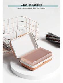 Timotech Jabonera Transparente de Baño y Viaje, Portaón con Soportes y Drenaje, Portátil para Viajes y Camping - 1 - Ver 3