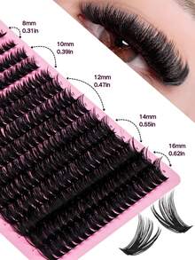 280 Fiber Eyelashes, Lightweight & Dense Design, Ultra-Fine Hair For Comfort, Extended Tips 8-16mm, Perfect For First-Time Party Attendees - D - Ver 4