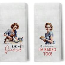 I'm Fine Funny Cooking Kitchen Towels, 50s Retro Housewife Decorative Dish Tea Towels, Mid Century Modern Sarcastic Humor Hand Towels For Kitchen, Hostess Gifts, 16x24 Inchhalloween - 顏色 09 - 查看 1