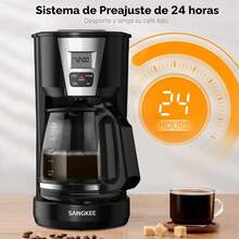 Cafetera programable de goteo de 12 tazas, función de reserva de 24 horas, opciones de café de aroma fuerte, aislamiento de 2 horas, filtro permanente, jarra de vidrio de 1.8, pantalla LCD DPS1-Plus - 1 - Ver 2