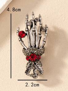 1pc Gothic Style Crystal Rhinestone Claw Brooch, Suitable For Women On Halloween, Birthday, Date, Party, Holiday, Casual Wear