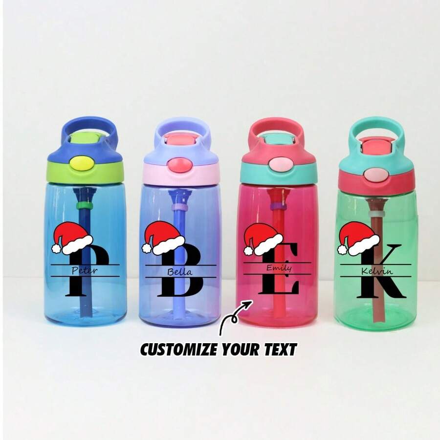 1PC Custom Christmas Monogram With Name, Back To School Gift, Personalized 16oz Water Bottle, School Water Bottle With Name