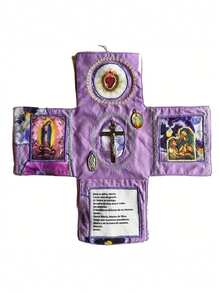 1Pc Meticulously Crafted Pocket Prayer Book, Faith Version, Catholic Travel Prayer Kit, Featuring A Cross, Images, And Spanish Prayers | Artisan Christian Gift For Daily Worship