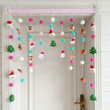 1pc Christmas Ins-Style Girly Doorway Curtain, Decorative Hanging Curtain For Hallway, Balcony, Room Door - Creative Ceremonial Decor - Multicolor - View 2