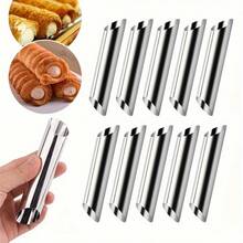 5/10/20/15pcs Cetakan Cannoli, Cetakan Cannoli Stainless Steel Anti Lengket, Cetakan Kue Krim Tanduk Denmark, Cocok untuk Kulit Croissant, Gulungan Krim, Alat Pemanggang, Peralatan Dapur, Perlengkapan Dapur - - - View 1