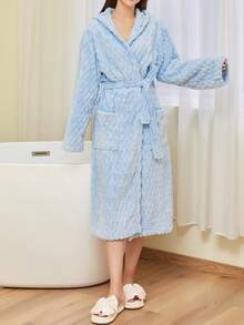 1 szt. szlafrok z kapturem z polaru koralowego w kolorze żółwia, miękki i wygodny, chłonny, idealny do użytku domowego