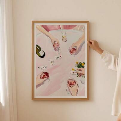 1 Girls Night Out Poster, Cheerleading Art Print: Rosé, Poker Night Outfit