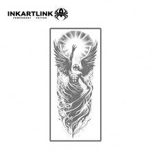 INKARTLINK 黑暗天使之翼纹身贴 哥特风格纹身图腾 防水持久2周 适合欧美夜店暗黑系穿搭 - 黑色 - 查看 3