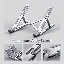 A Modern Desktop Organizer That Combines Foldable Portability, 6-Level Anti-Slip Stability, Efficient Heat Dissipation And Ventilation, And Ergonomic Design. Made Of High-Quality Aviation-Grade Aluminum Alloy, It Perfectly Supports 10 To 17-Inch Laptops, Tablets, And Even Monitors.