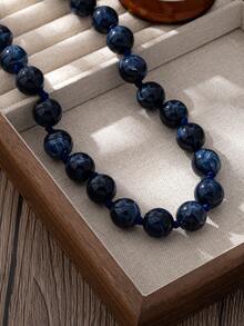 1 pieza Collar de cuentas con efecto de nube de resina geométrica redonda de estilo bohemio con broche de metal, joyería hecha a mano para uso festivo o diario - Collar de cuentas - Ver 23