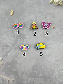 10pcs/Set Summer Coconut Tree & Hat Cartoon Pattern Sandal Accessories DIY Slippers Decoration, Suitable For Middle East Travelers, Birthday & Holiday Gifts