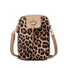 Leopard Print Crown Tassel Decor Lightweight Phone Pouch - Multicolor - View 15